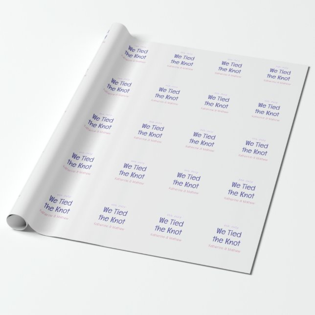 vi knöt knuten förlovning bröllop lila namn da presentpapper (Utrullad)