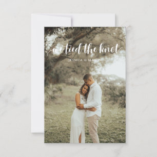 Vi Knöt Knuten Inbjudan Eloped Underrättelse Foto