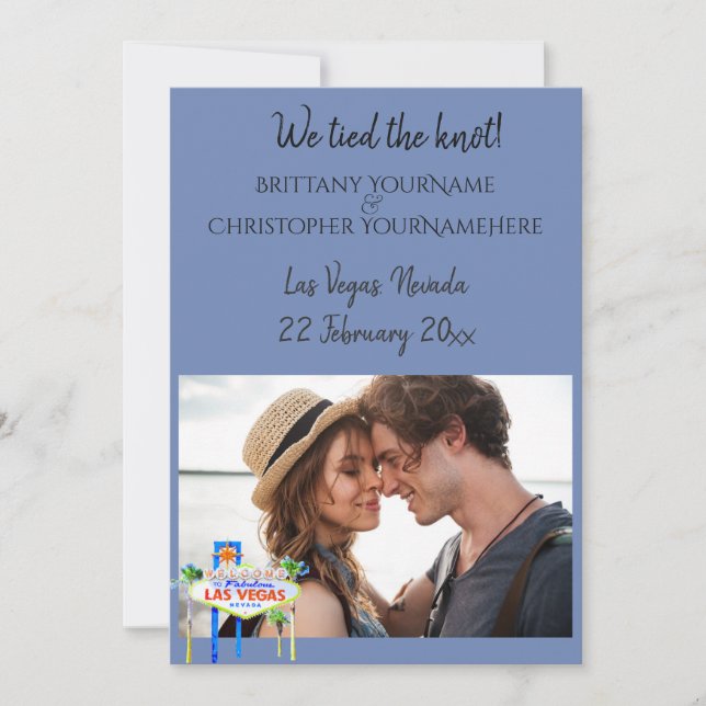 Vi Knöt Knuten Las Vegas Bröllopsannonsering Inbjudningar (Framsida)