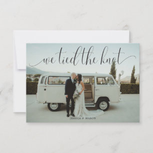 Vi Knöt Saman Band Elopement Annonserings Foto Inbjudningar