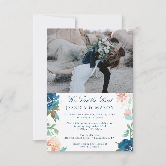 Vi Knöt Sammans Band Inbjudan Elopement Meddelande (Framsida)