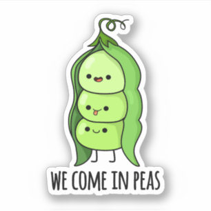 Vi Kom i Peas Funny Pea Pun Klistermärken