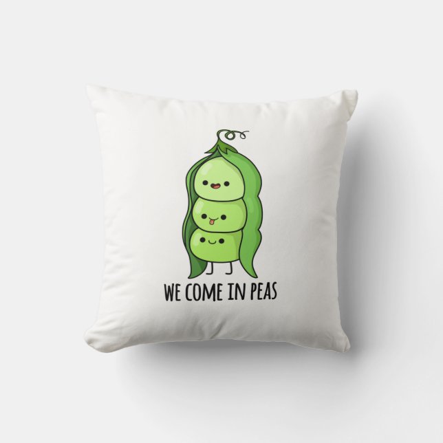 Vi Kom i Peas Funny Pea Pun Kudde (Framsida)