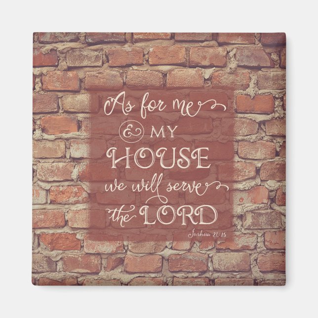 Vi kommer att  Herren - Joshua 24:15 Magnet (Framsidan)