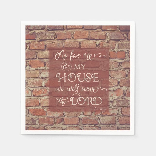 Vi kommer att  Herren - Joshua 24:15 Pappersservett (Framsidan)
