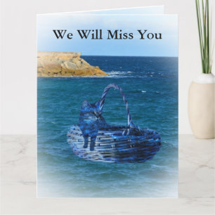Vi kommer att missa dig Cat Sea Äventyr Bon Voyage Kort