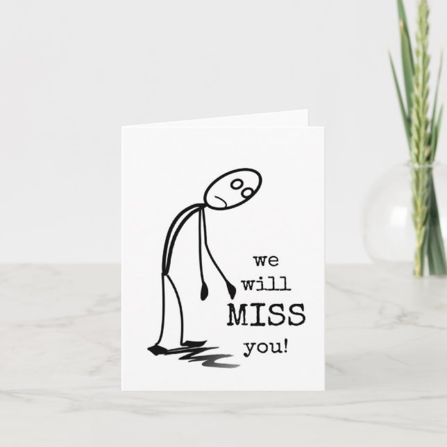 Vi kommer att missa dig, hej då, Lycka till, medar Kort (Framsida)