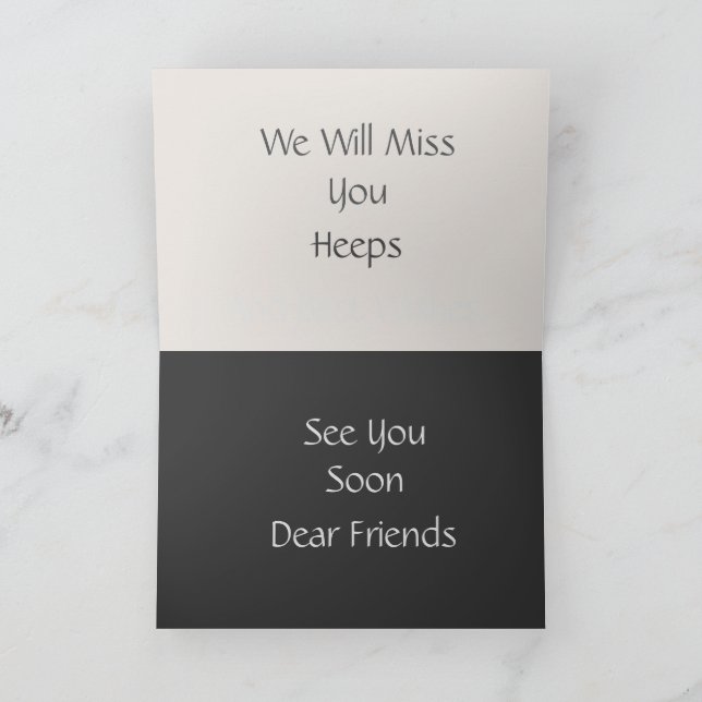 Vi kommer att sakna dig > Farwell Cards Kort (Inuti)