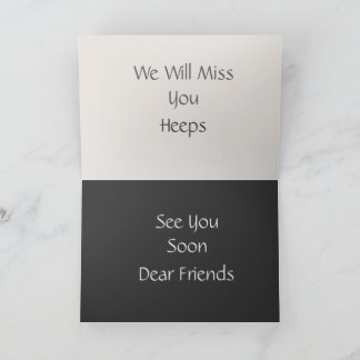Vi kommer att sakna dig > Farwell Cards Kort