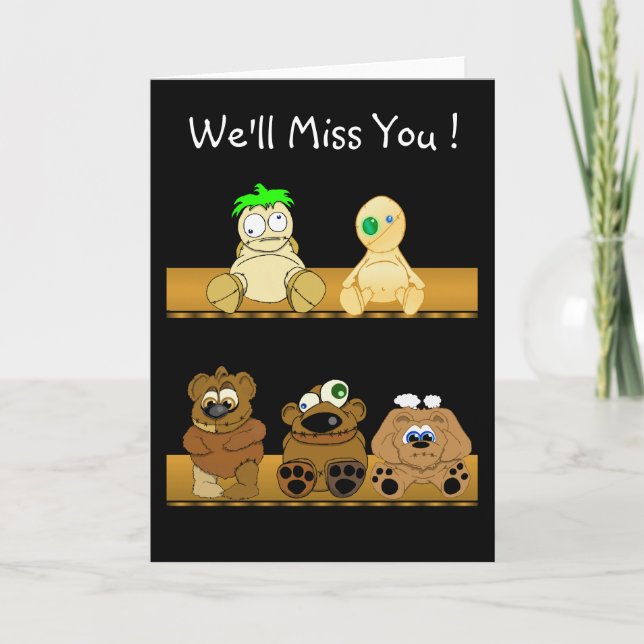 Vi kommer att sakna dig! kort (Framsida)