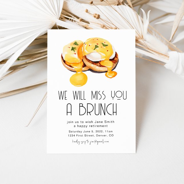 Vi kommer att sakna er en Brunch Pension Brunch Inbjudningar (Skapare uppladdad)