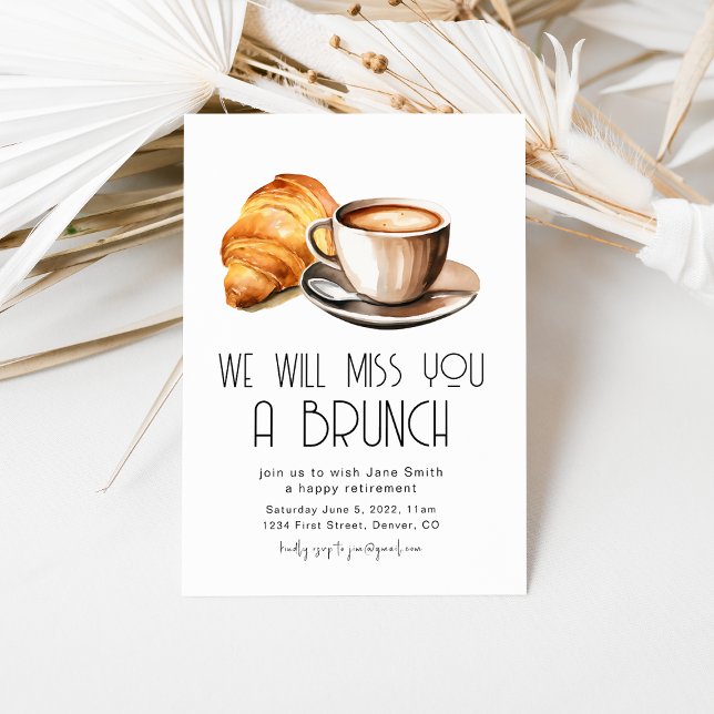 Vi kommer att sakna er en Brunch Pension Brunch Inbjudningar (Skapare uppladdad)