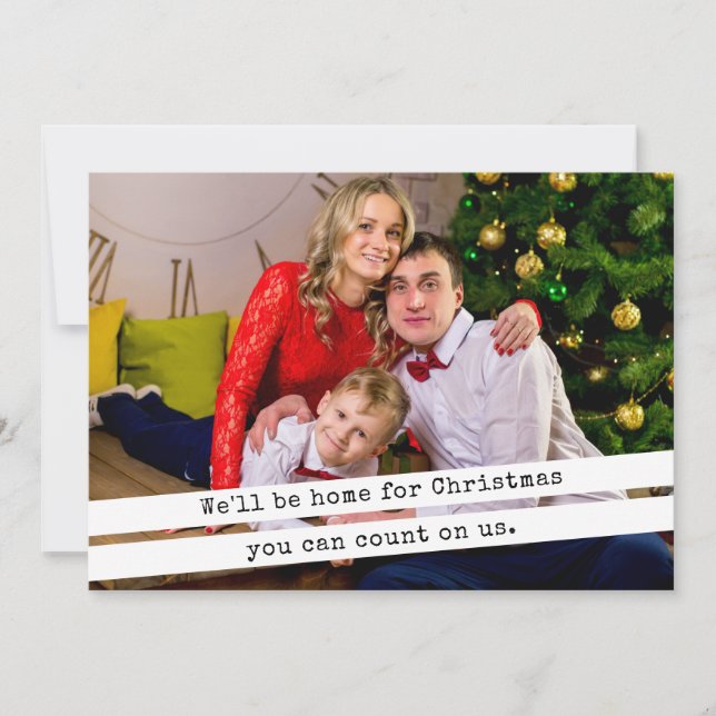 Vi kommer hem till julskrivmaskinen julkort (Framsida)