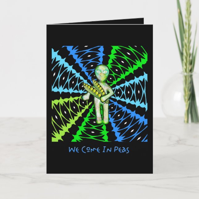 Vi kommer i ärtor… passerar de mosade potatisarna! helgkort (Framsida)