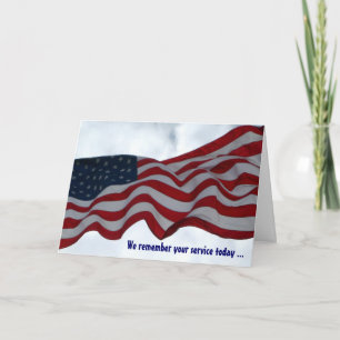 Vi kommer ihåg ditt Service Veterans Day-kort Tack Kort