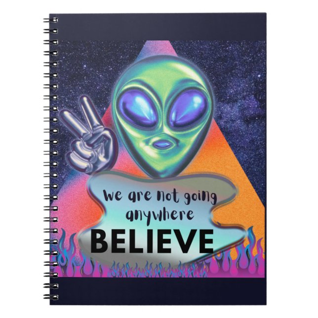 Vi kommer ingenstans att tro anteckningsbok (Framsidan)