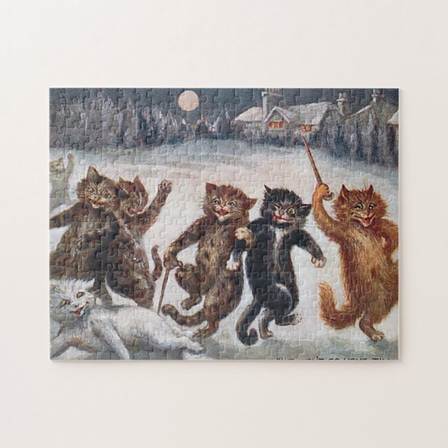 VI KOMMER INTE ATT GÅ HEMMA PÅ MORGON, Louis Wain Pussel (Horisontell)