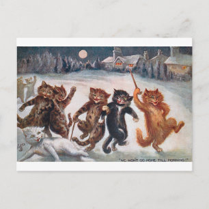 VI KOMMER INTE HEM FÖRÄN PÅ MORGONEN, Louis Wain Vykort