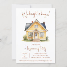 Vi köpte ett hus! Cute Watercolor Houseuppvärmning Inbjudningar