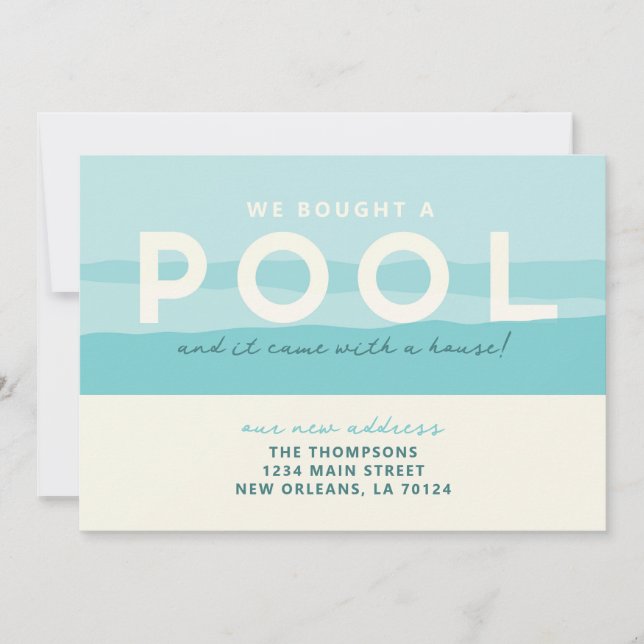 Vi köpte ett meddelande om Flytta i Bassäng Inbjudningar (Framsida)