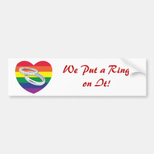 Vi lägger en Ring på den Gay Bröllop Bildekal