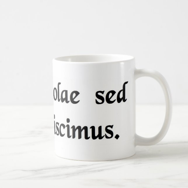 Vi lärer inte för skolar, men för livstid kaffemugg (Höger)