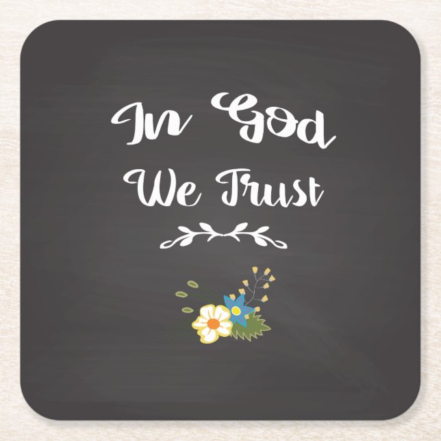 Vi litar på inspirerande Pappra Underlägg i Gud (Framsidan)