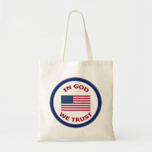 Vi litar på Patriotic Fabric Tote bags Tygkasse