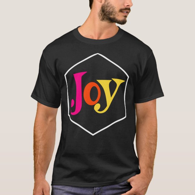 Vi Lycklig Few Joy Färgad Logotyp T Shirt (Framsida)