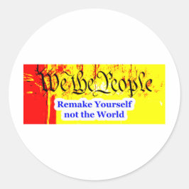 Vi människor påminner er själva om MUSEUM Zazzle G Runt Klistermärke