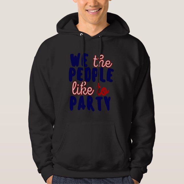 VI MÄNNISKOR VILL HA PARTY. HOODIE (Framsida)