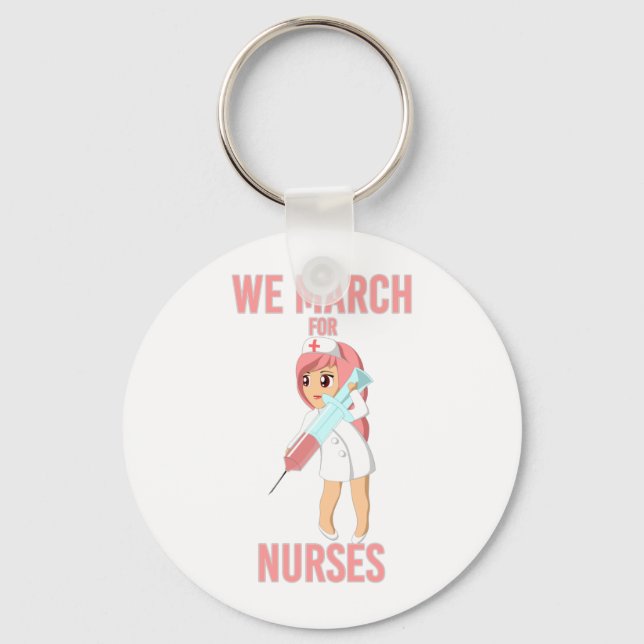Vi mars för sjuksköterskor - Gorgous Nurse Cute Nyckelring (Framsida)