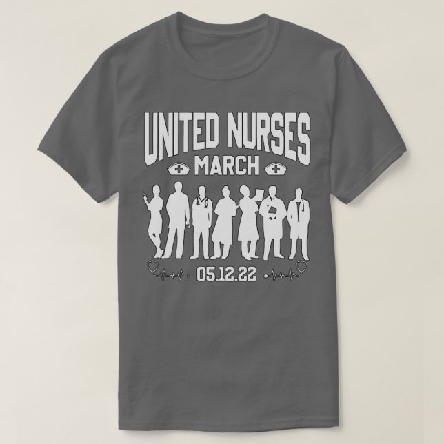 Vi marscherar för sjuksköterskor.. t shirt (Design framsida)