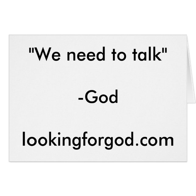 Vi måste att tala hälsningskort (Framsidan Horizontal)