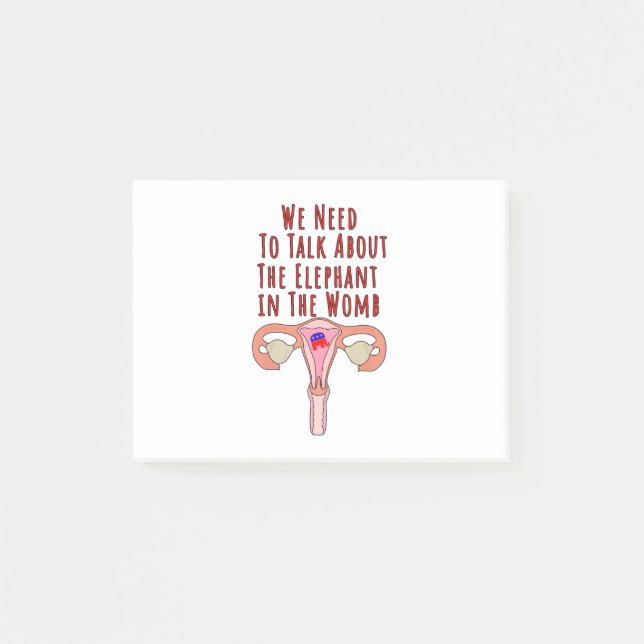 Vi måste tala om elefanten i Womb Post-it Block (Framsida)
