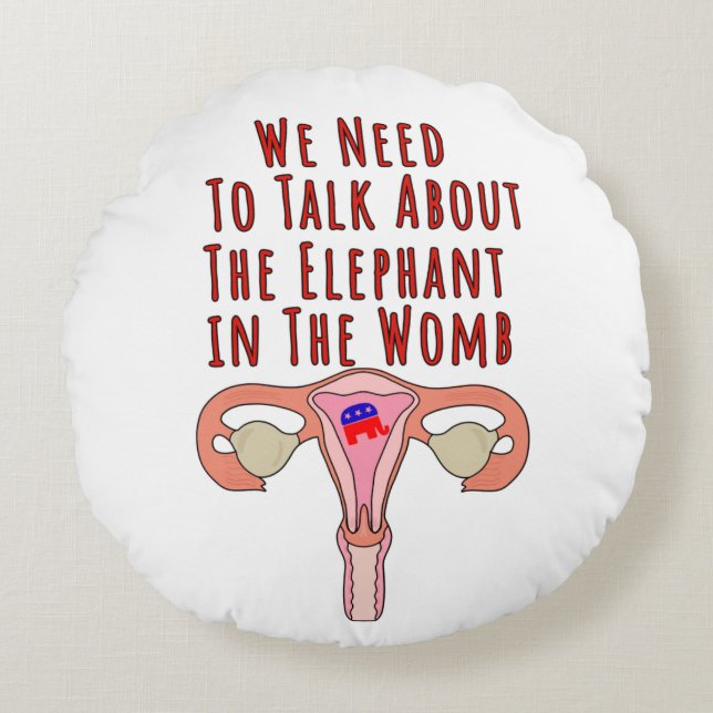 Vi måste tala om elefanten i Womb Rund Kudde (Framsidan)