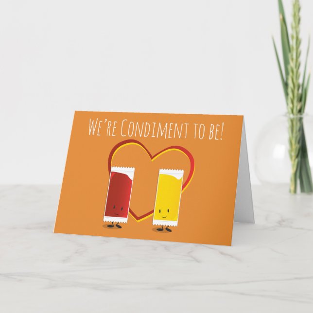 Vi måste vara Mustard Ketchup Valentine Helgkort (Framsida)