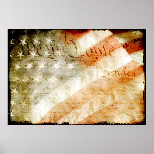 Vi med amerikansk Flagga Poster (Framsidan)
