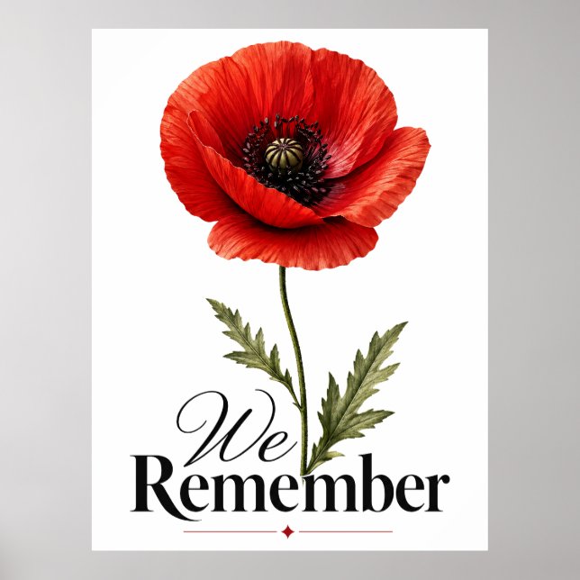 Vi minns – Röda vallmoblommans minnesdagshyllning Poster (Framsidan)