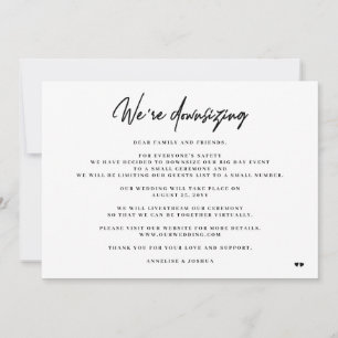 Vi minskar elegant minimal mindre bröllop meddelande