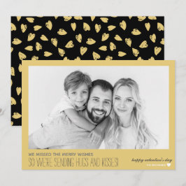 Vi missade Merry Önskemål Photo Valentine Card Julkort