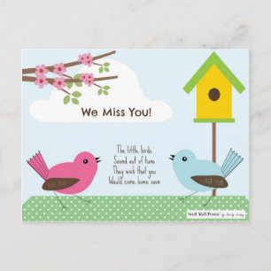 Vi missar dig Dikt från barn Vykort