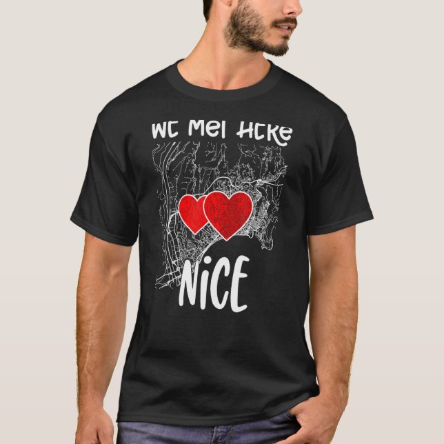 Vi möttes här i Nice och lyssnade på Karta T Shirt (Framsida)
