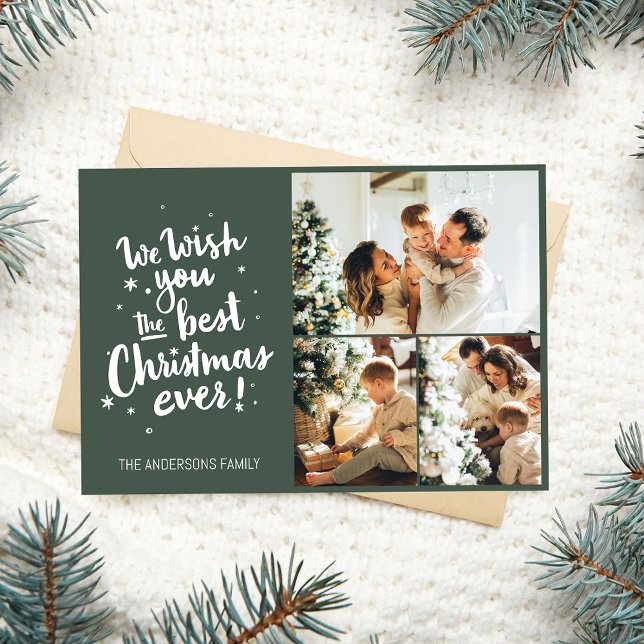 Vi önskar dig det bästa julkortet någonsin kort (Skapare uppladdad)