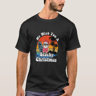 Vi önskar dig en beachy-jul i jultomten i juli t shirt