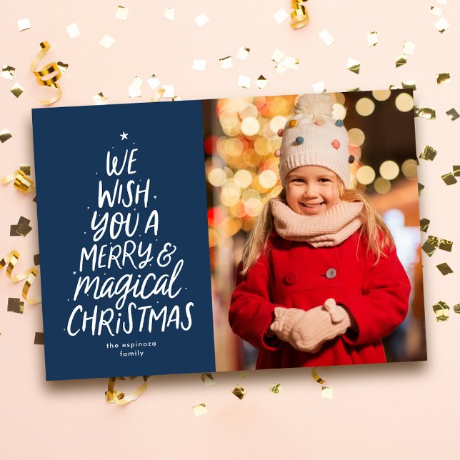 Vi önskar dig en glad och magisk jul marin foto julkort (Skapare uppladdad)