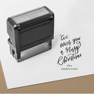 Vi önskar dig en God jul Lettering Gift Självfärgande Stämpel