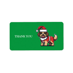 Vi önskar dig en god jul med söt hund adressetikett