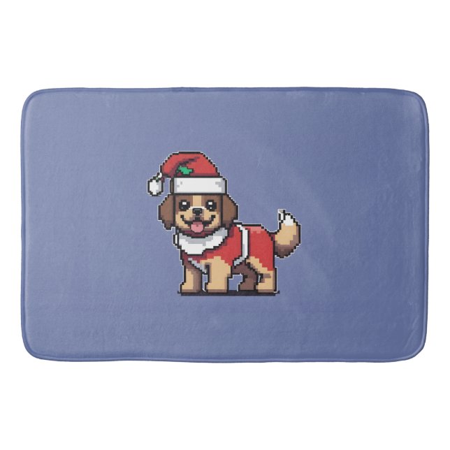 Vi önskar dig en god jul med söt hund badrumsmatta (Framsidan)