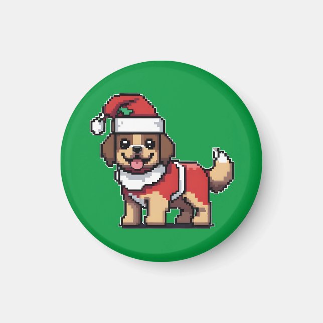Vi önskar dig en god jul med söt hund magnet (Framsidan)